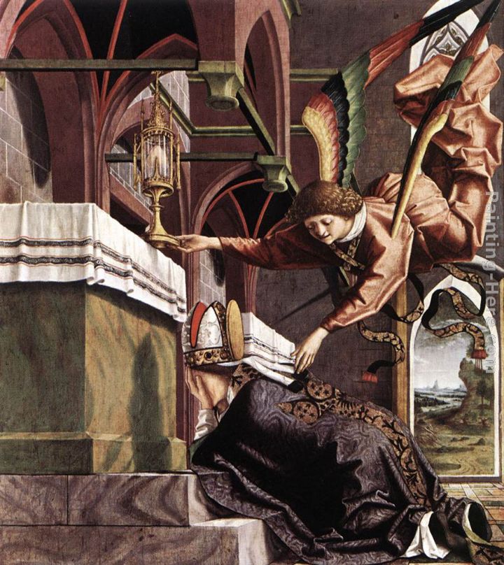 Altarpiece of the Church Fathers Vision of St Sigisbert painting - Michael Pacher Altarpiece of the Church Fathers Vision of St Sigisbert art painting